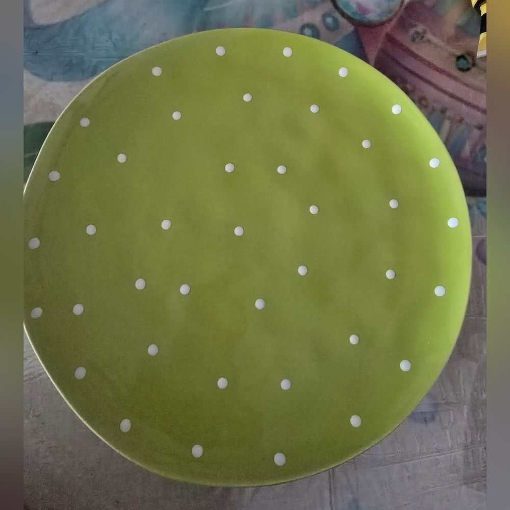 Maxwell & Williams Sprinkle Serving Plate Green Spring Polka Dot Plate Stonewear